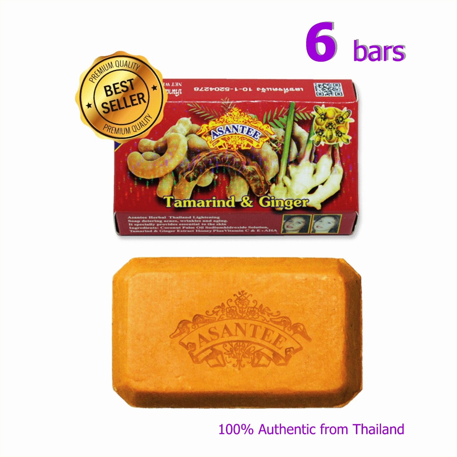 ASANTEE SOAP Tamarind&Ginger Nourishes the Skin Delays Aging Brightens the Skin