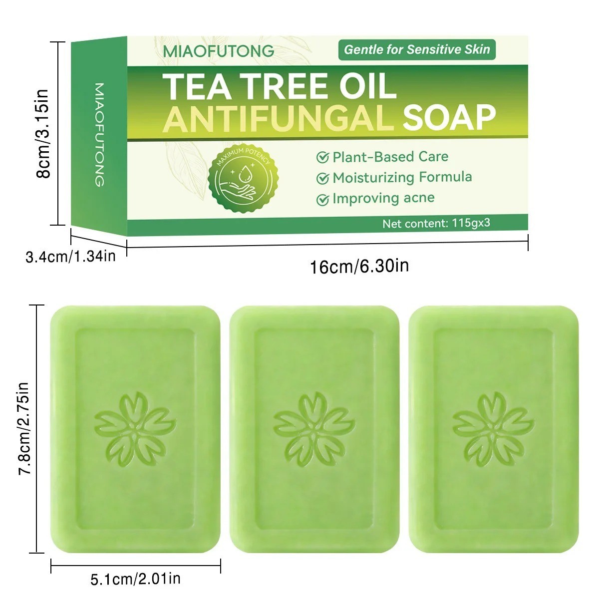 Veloma Soap Tea Tree Soap Bar Soap with Tea Tree Oil Natural Soap Body Skin Care