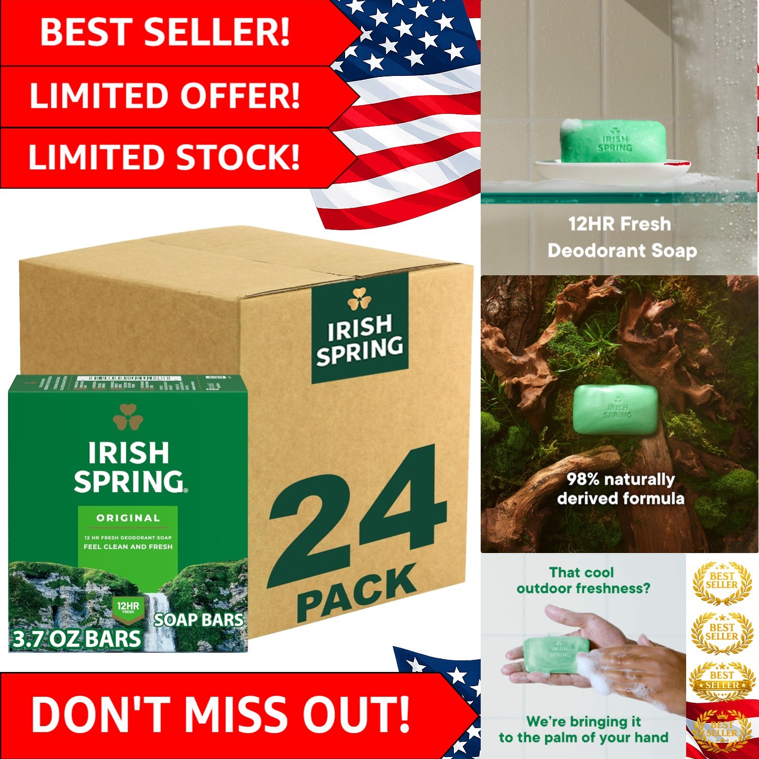 Everyday Clean Bar Soap for Men – 12-Hour Freshness, Gentle on Skin