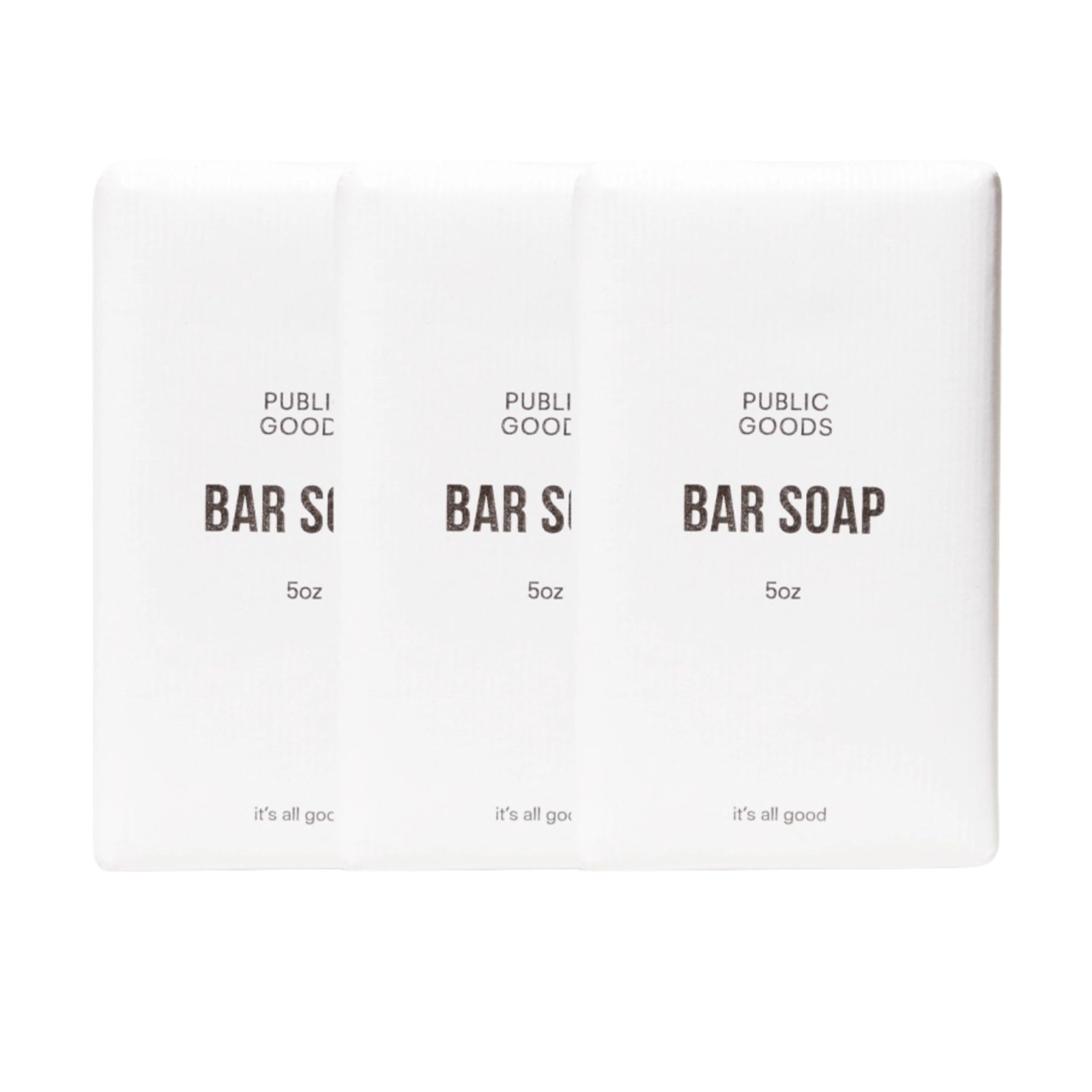 Public Goods 3-Pack Bar Soap for Women & Men | 5 Ounce (Pack of 3), Natural
