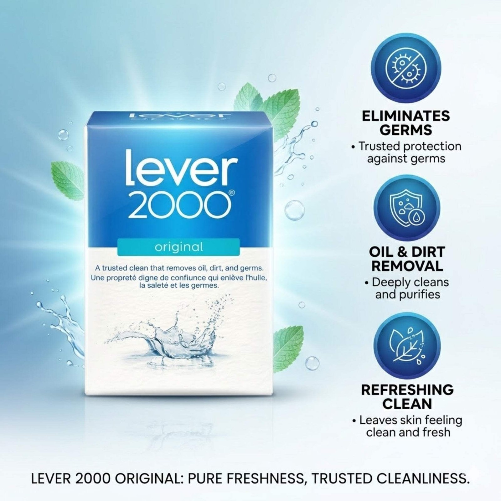 3.75 oz Lever 2000 Original Bar Soap Deep Clean Refreshing Scent