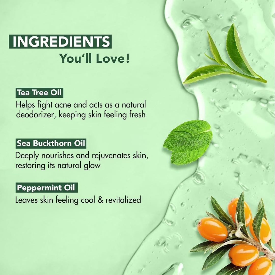 16 fl oz 2 Pack Tea Tree Oil Body Wash Soap for Men/Women Helps Athlete’s Foot,