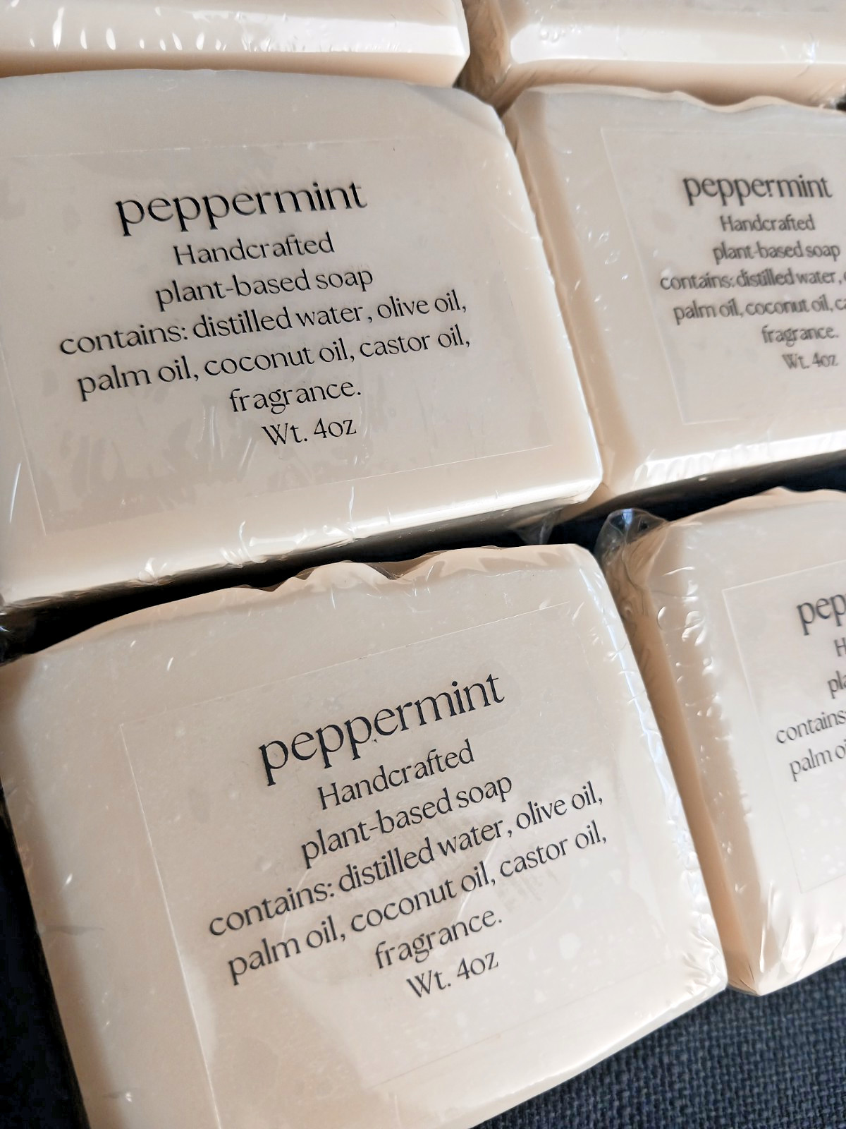 Peppermint Soap Bars 9 Pack – Natural Handmade Bulk Lot 4 oz Each