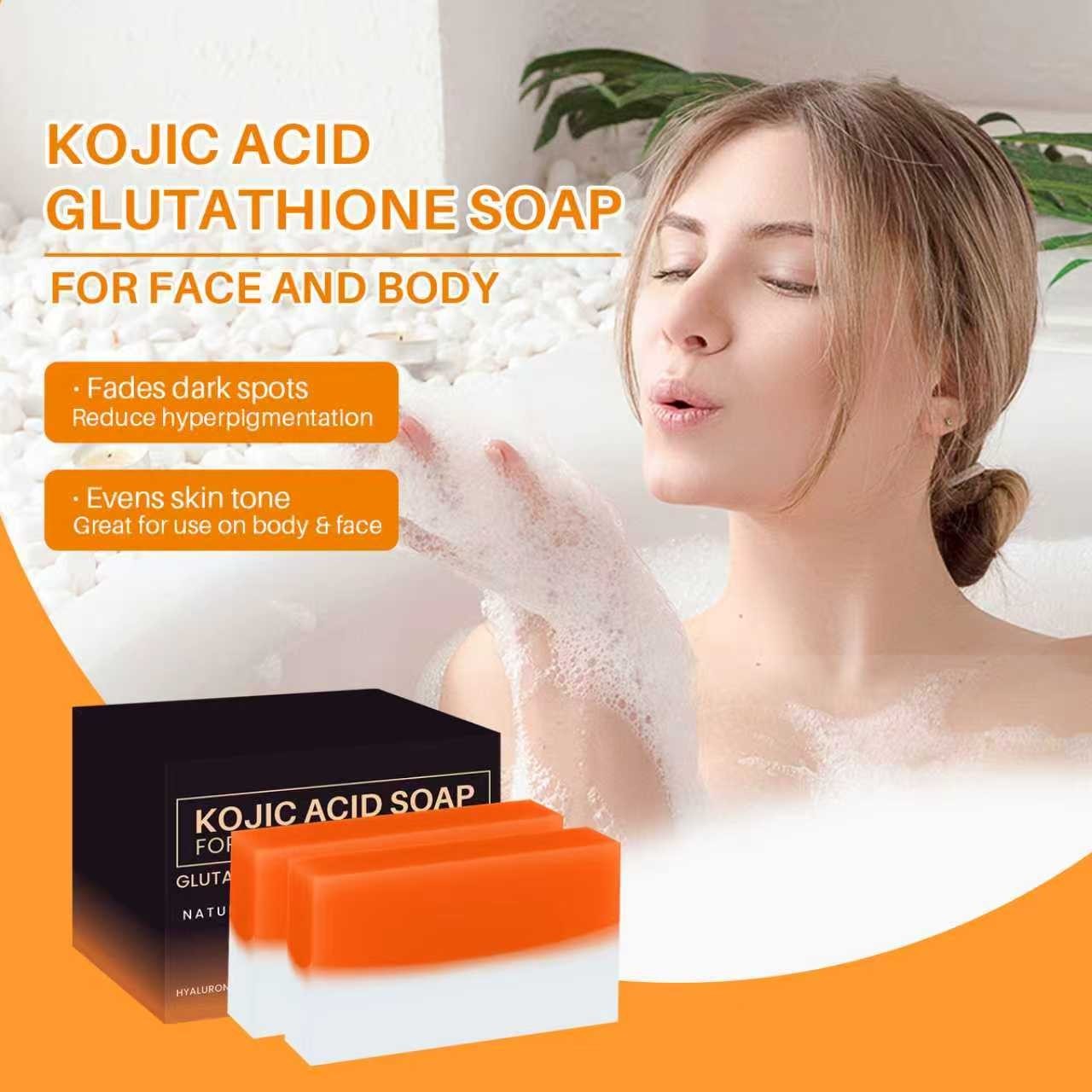 2 PCS Kojic Acid Soap Clean Face Bars Dark Spot Remover Retinol Whitening US
