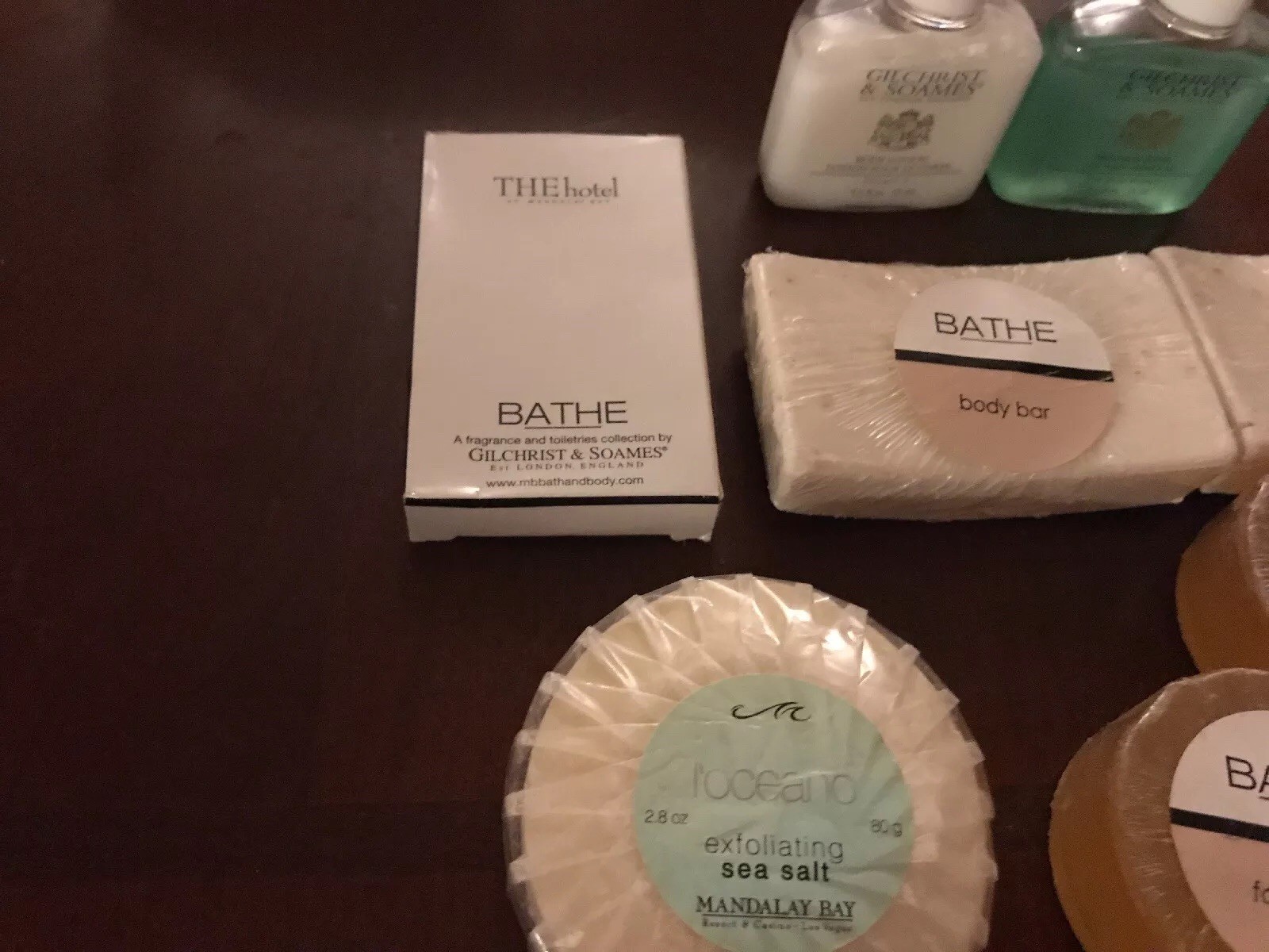 9 Pc Gilchrist Soames Sea Salt Body/facial Soap bars Lotion Mineral Bath Sew Kit