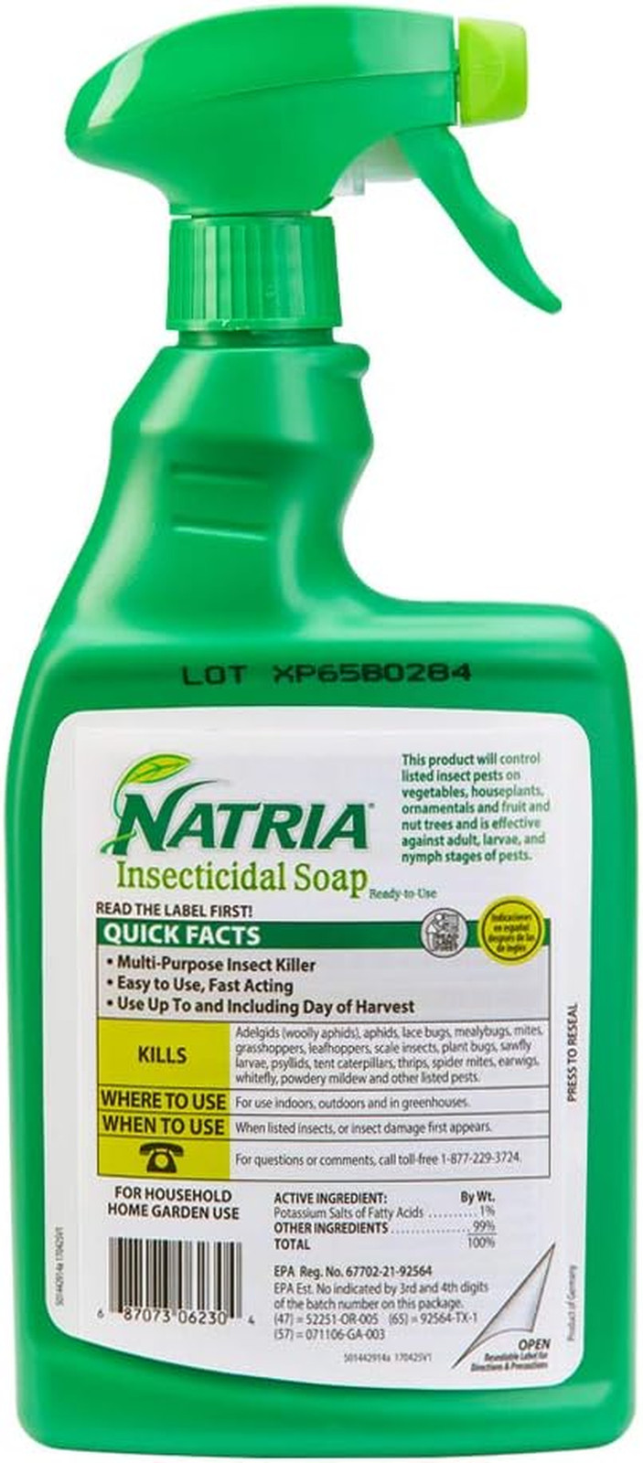 Insecticidal Soap, Ready-To-Use Garden Bug Treatment, Insect Killer for Indoor a