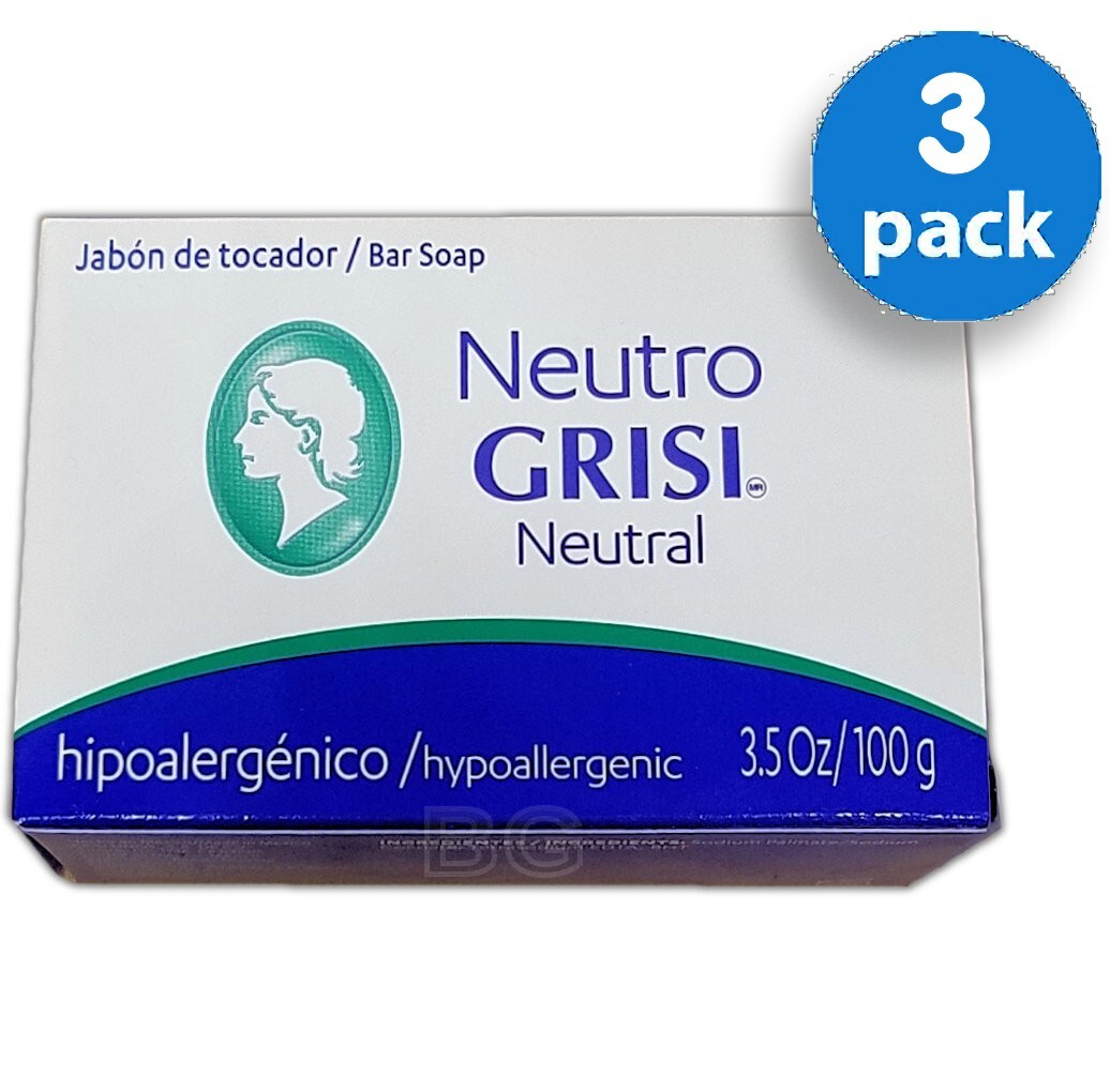 GRISI NEUTRAL NEUTRO SOAP Balancing 3.5 oz Scent Bar Hand Face Jabon 3 Pack
