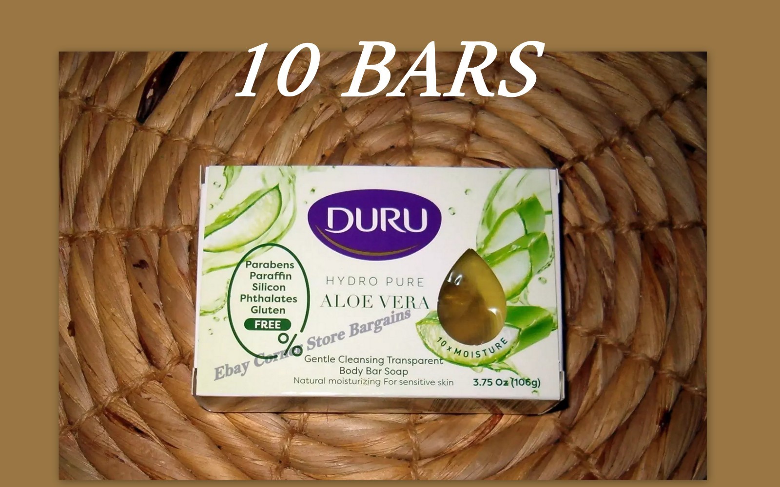10 Duru Hydro Pure Aloe Vera Soap Bar 3.75 Oz Natural Moisturizng SENSITIVE Skin