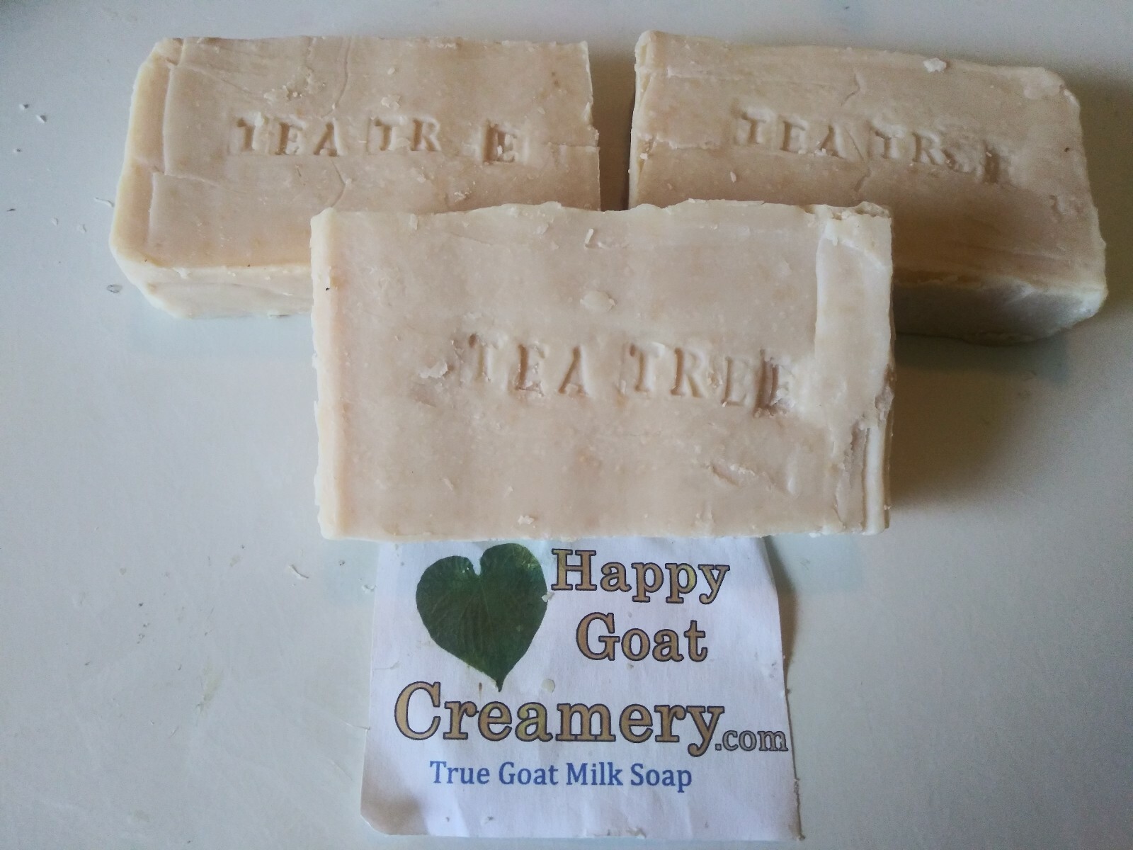 3 BARS TEA TREE OIL GOAT MILK SOAP DIRECT HAPPY GOAT CREAMERY PURE ESSENTIAL OIL