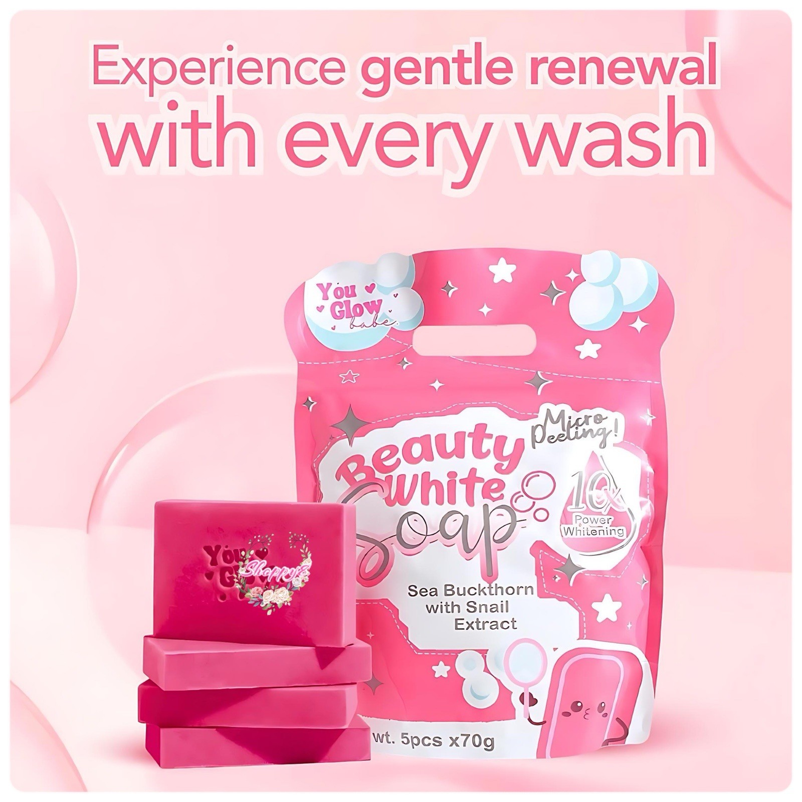 Beauty White Soap by You Glow Babe, 5 Bars x 70g