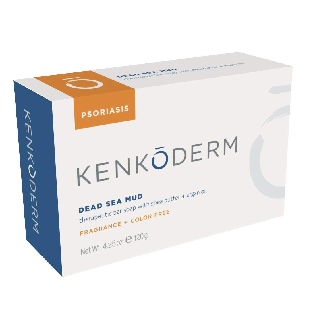 Psoriasis Dead Sea Mud Soap with Argan Oil & Shea Butter, 4.25 Oz, 4 Bars, Derma
