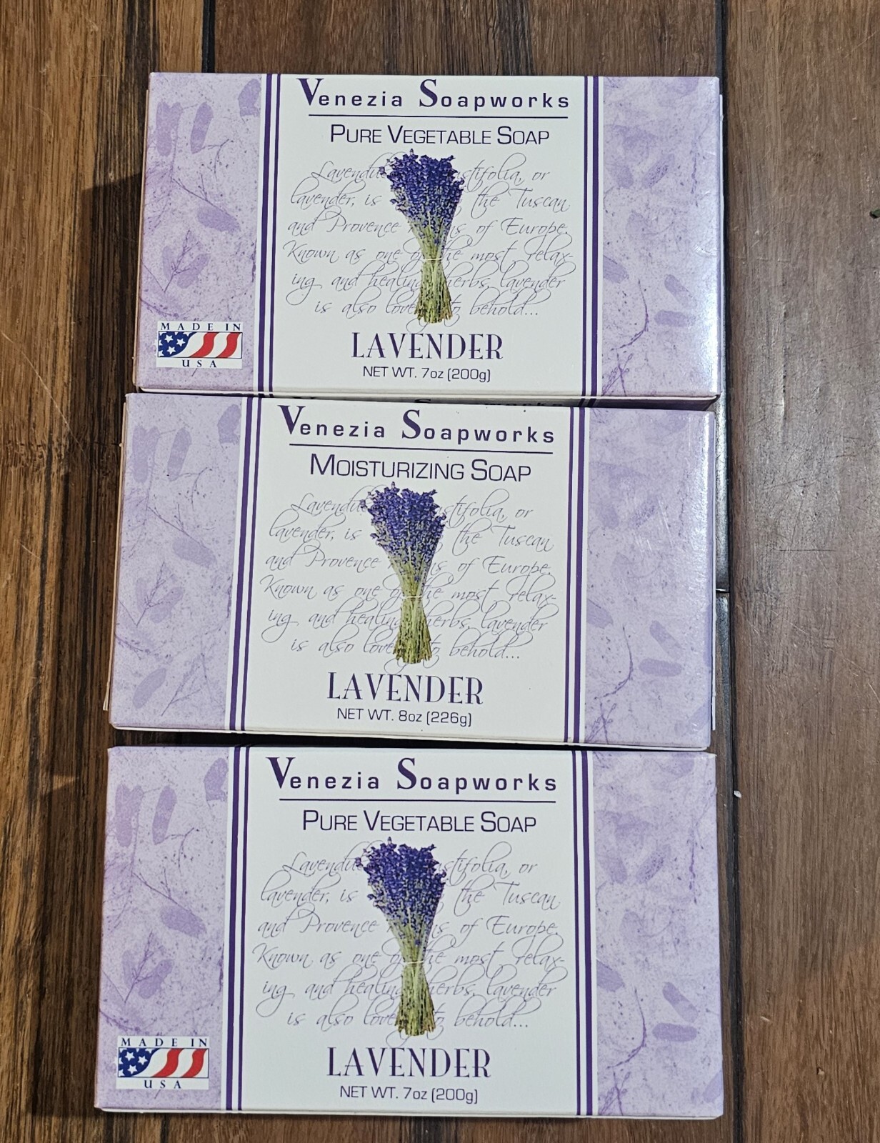 Venezia Soapworks Lavender Moisturizing Soap 7oz Bars Lot Of 3 Brand New