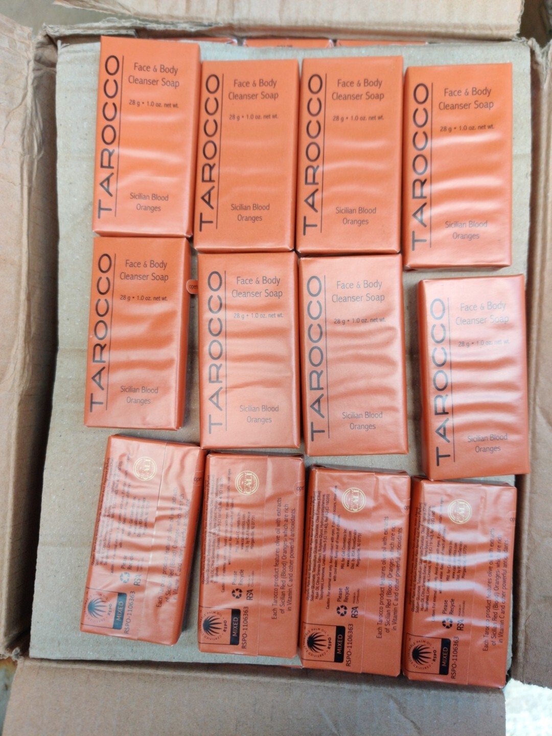 12-TAROCCO SICILIAN BLOOD ORANGES & OLIVE OIL Face & Body Cleanser Soap Bars New