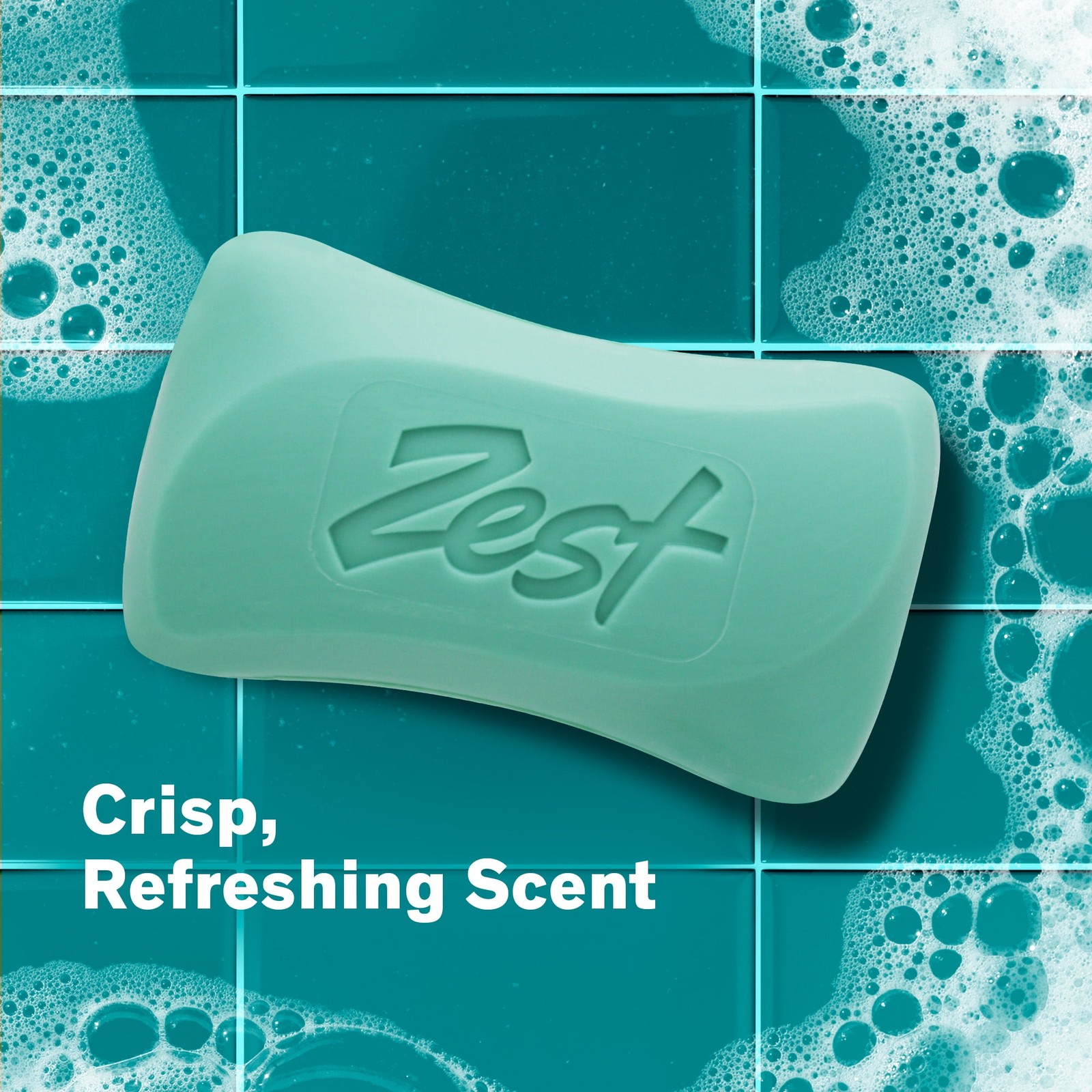 Zest Deodorant Bar Soap, Hydrating Moisture for All Skin Types, Aqua, 4 oz