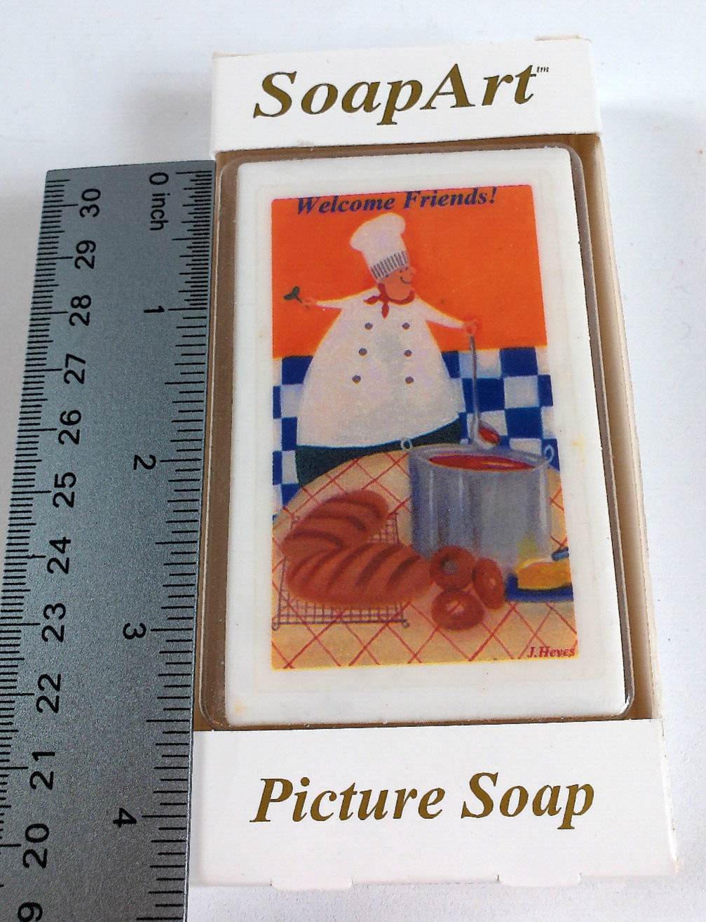 Laurie Korsgaden Decorative Picture Soap Bar Art Kitchen Chef Welcome USA