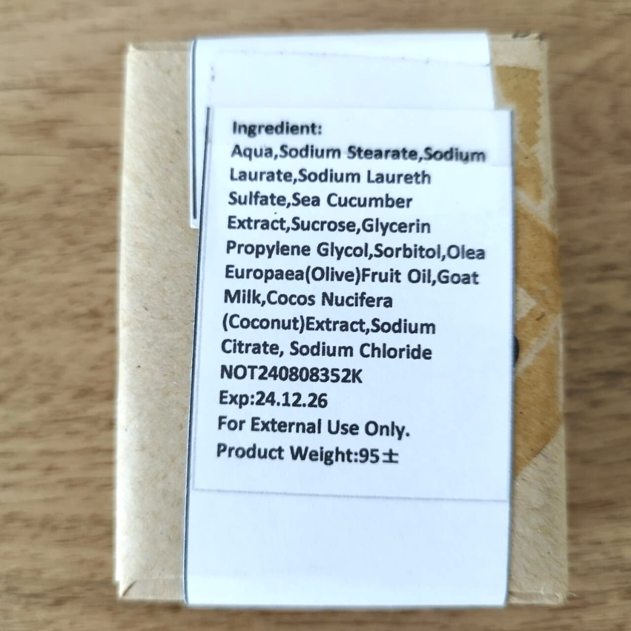 Q’ty 10 x 95g Unscented Sea Cucumber Soap (Pisang Langkawi, Malaysia)