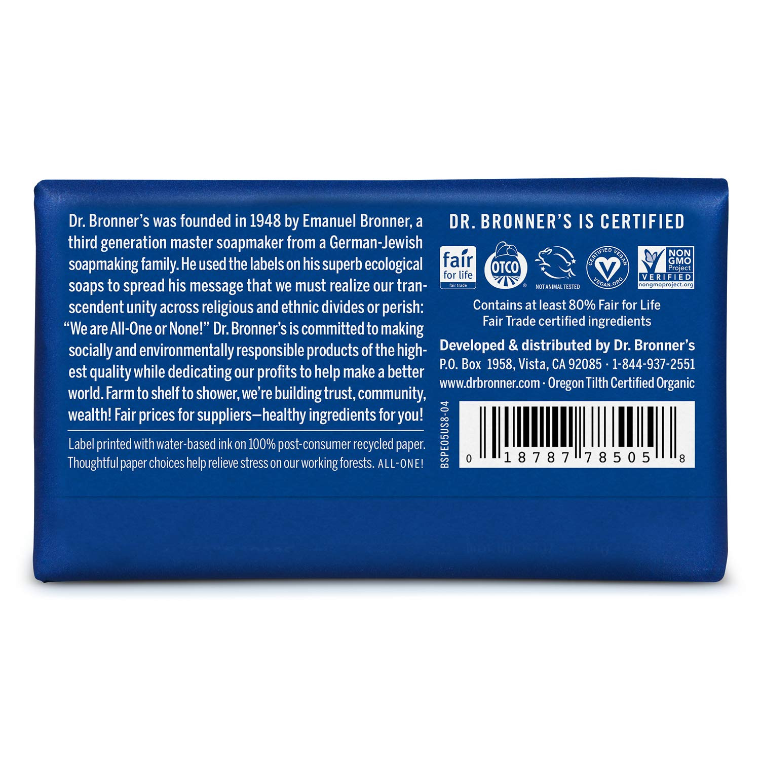 – Pure-Castile Bar Soap (Peppermint, 5 Ounce, 6-Pack) – Made with Organic Oil…