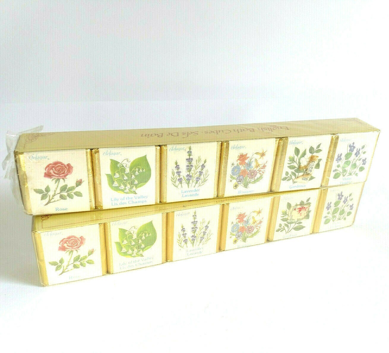 2x Vintage ENGLISH BATH CUBES 6 Cubes Delagar Made in England SEALED
