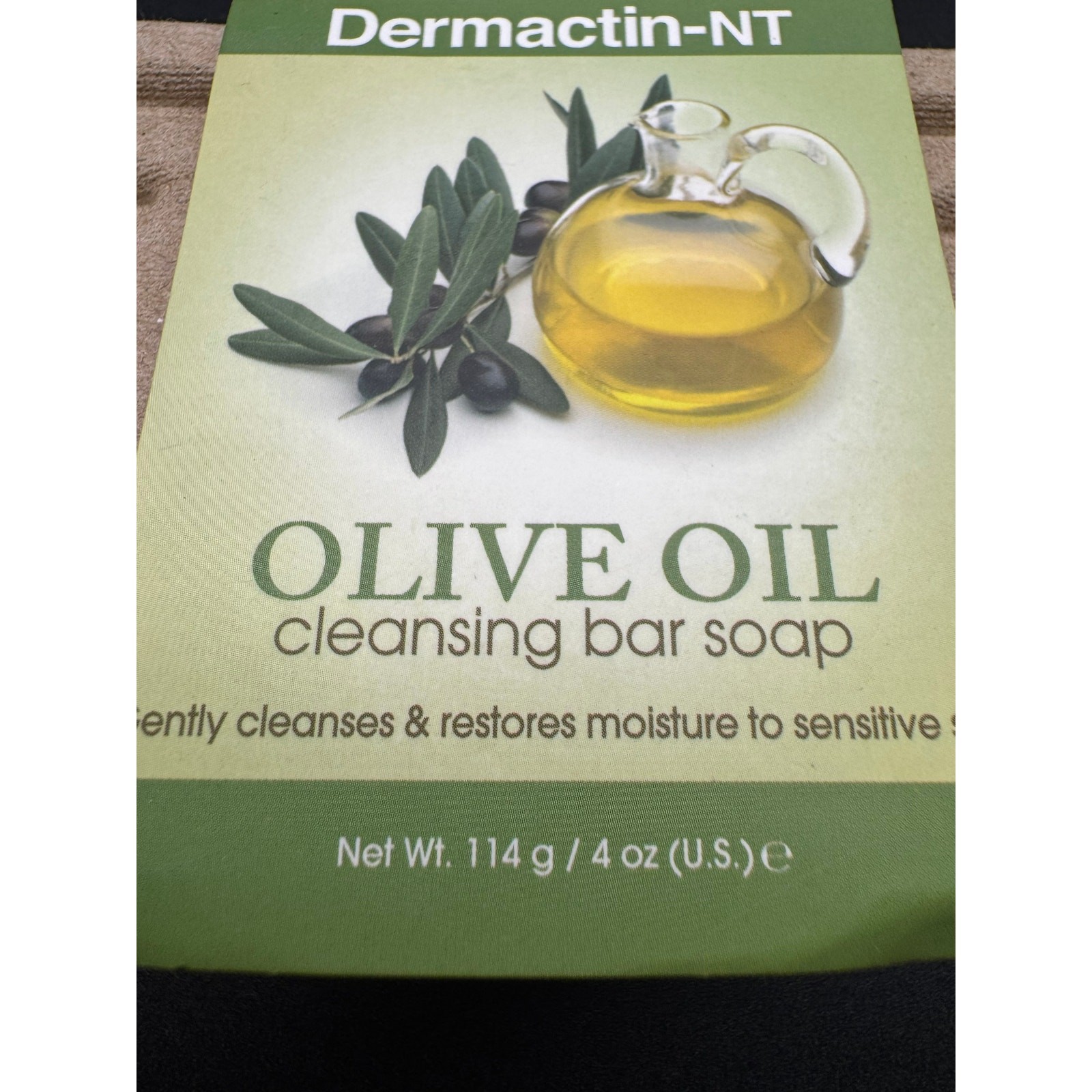 Dermactin-NT Olive Oil Cleansing Bar Soap Moisture to Sensitive Skin 4 Oz/114g