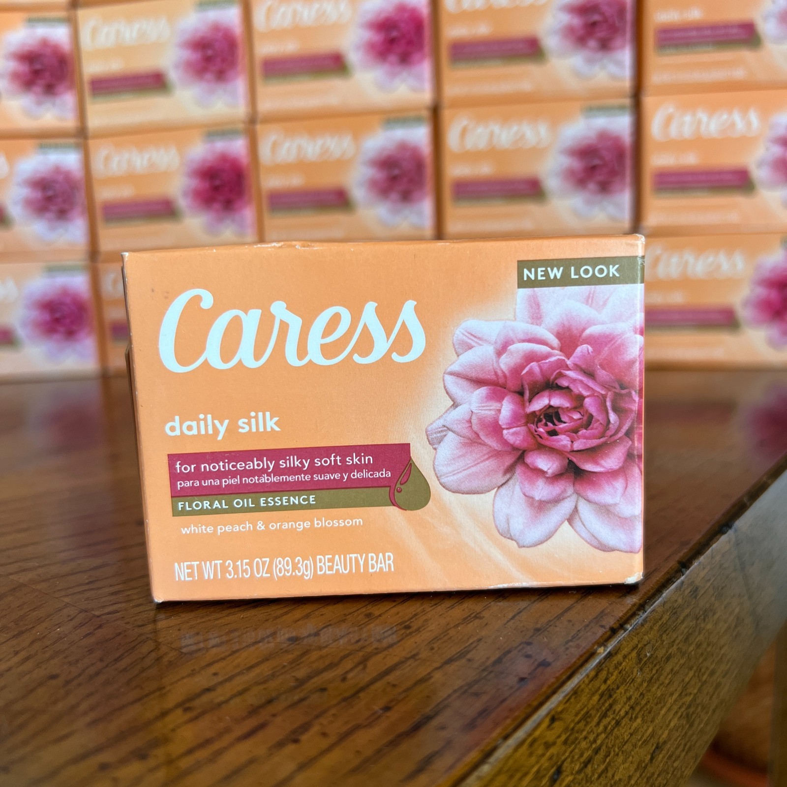 12 Bars Caress Daily Silk Soap White Peach Orange Blossom 3.15oz