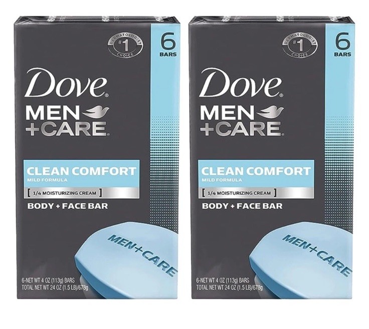 Dove Men+Care Clean Comfort Body+Face Bar, 12 X 4Ounce, 12 Count