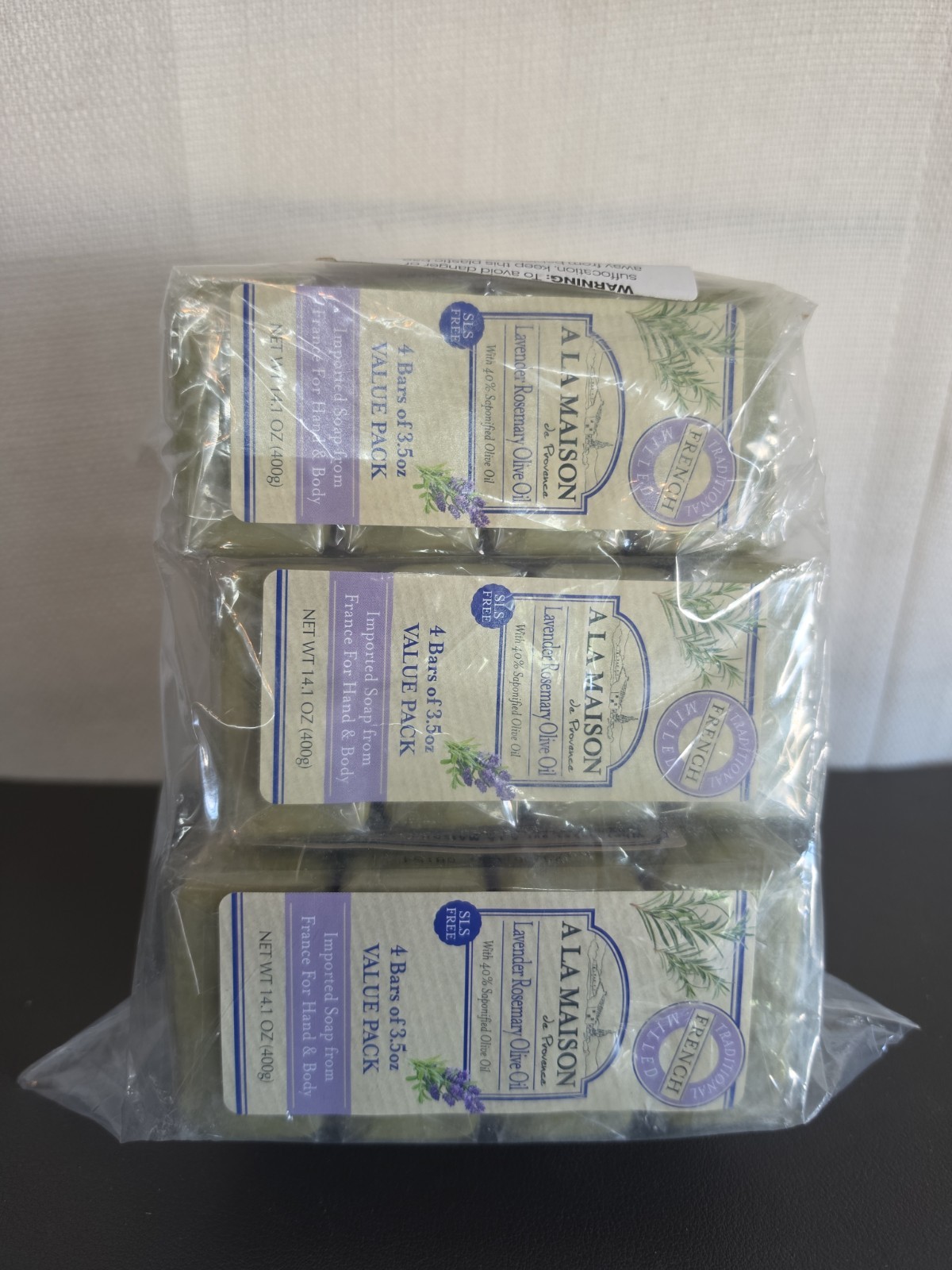 Hand & Body Bar Soap, Lavender Flowers, 4 Bars, 3.5 oz (100 g) Each Lot of 3 Pks
