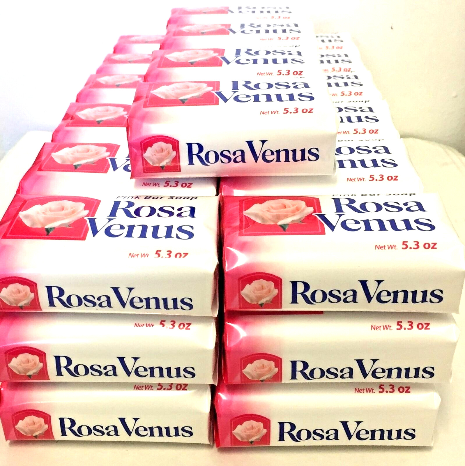 (Pack of 40) Rosa Venus Pink Classic Floral Bar Soap. Jabon Rosa Venus, 5.3 oz