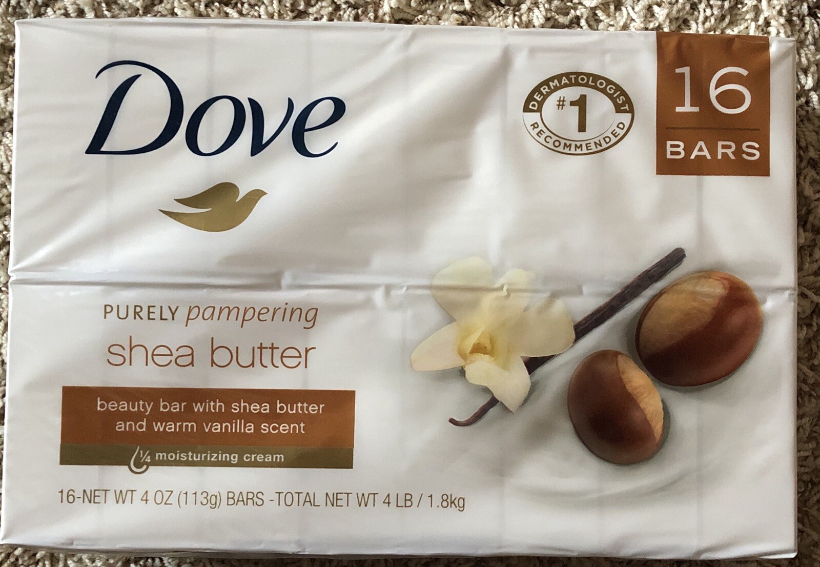 Dove Purely Pampering Shea Butter Beauty Bar, 16 ct./4 oz.