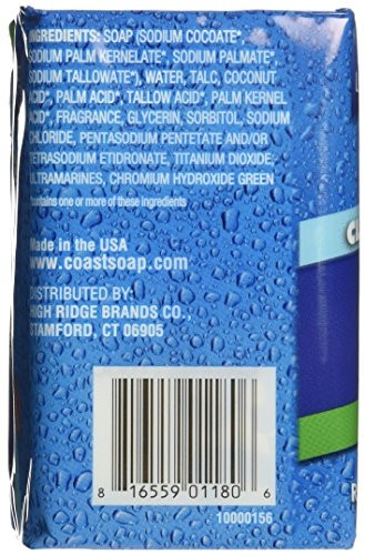 Coast Bath Bars Original Blue Soap 4 Ounce Pack of 3 Total 12 Ounces