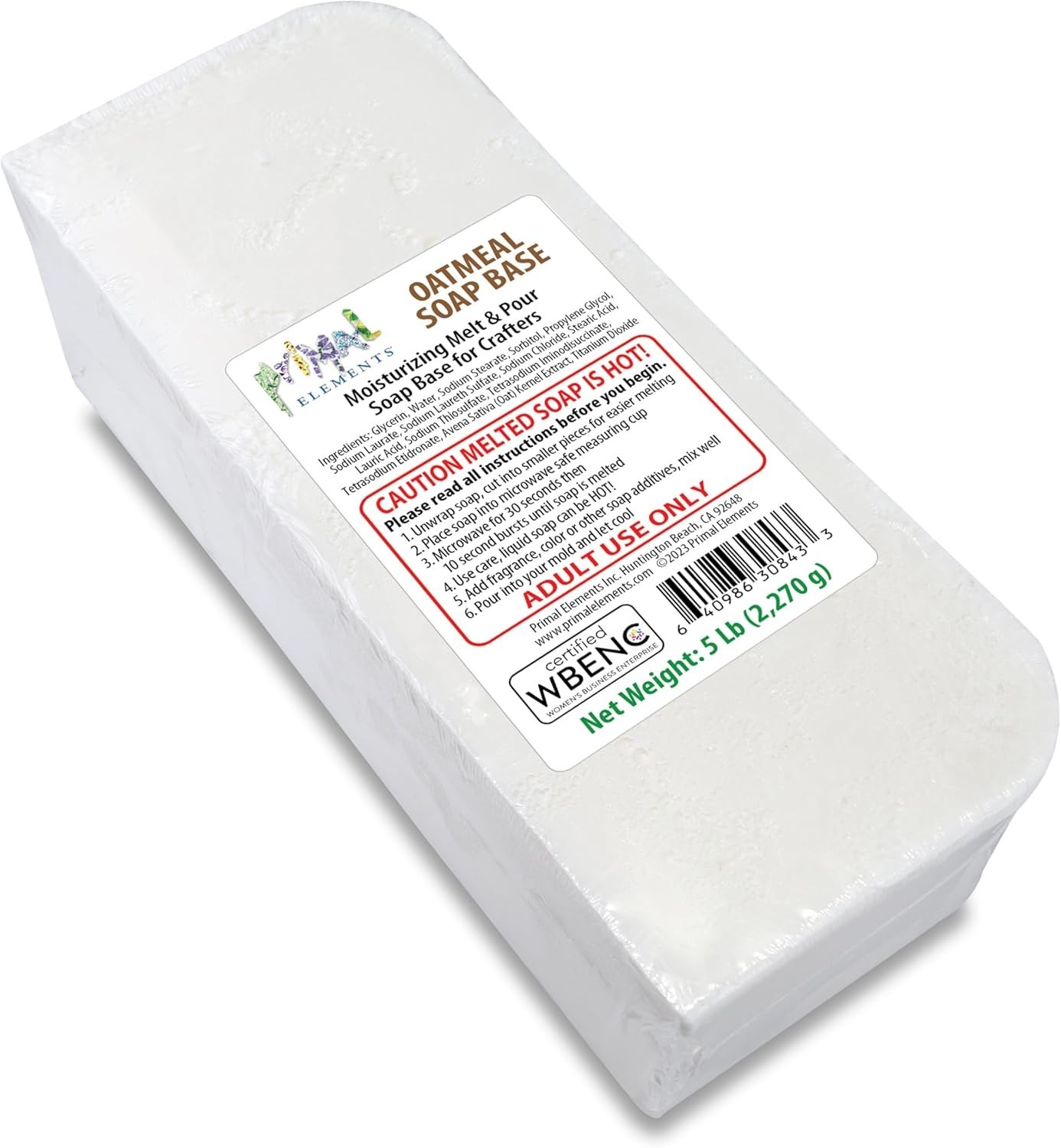 Oatmeal Soap Base Glycerin 5lb Moisturizing Melt Pour for Crafting Homemade