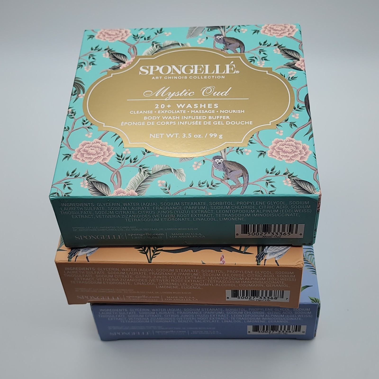 Spongelle Art Chinois Mystic Oud, Lavender Sky, Star Tiger Lily Body Wash Sponge
