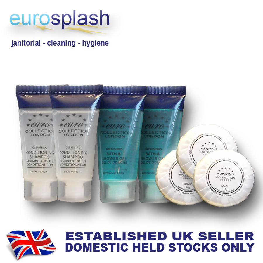 Moisturising Cond. Shampoo +Shower Gel Tubes+ Cleansing Soap 20ML-75pk Euro