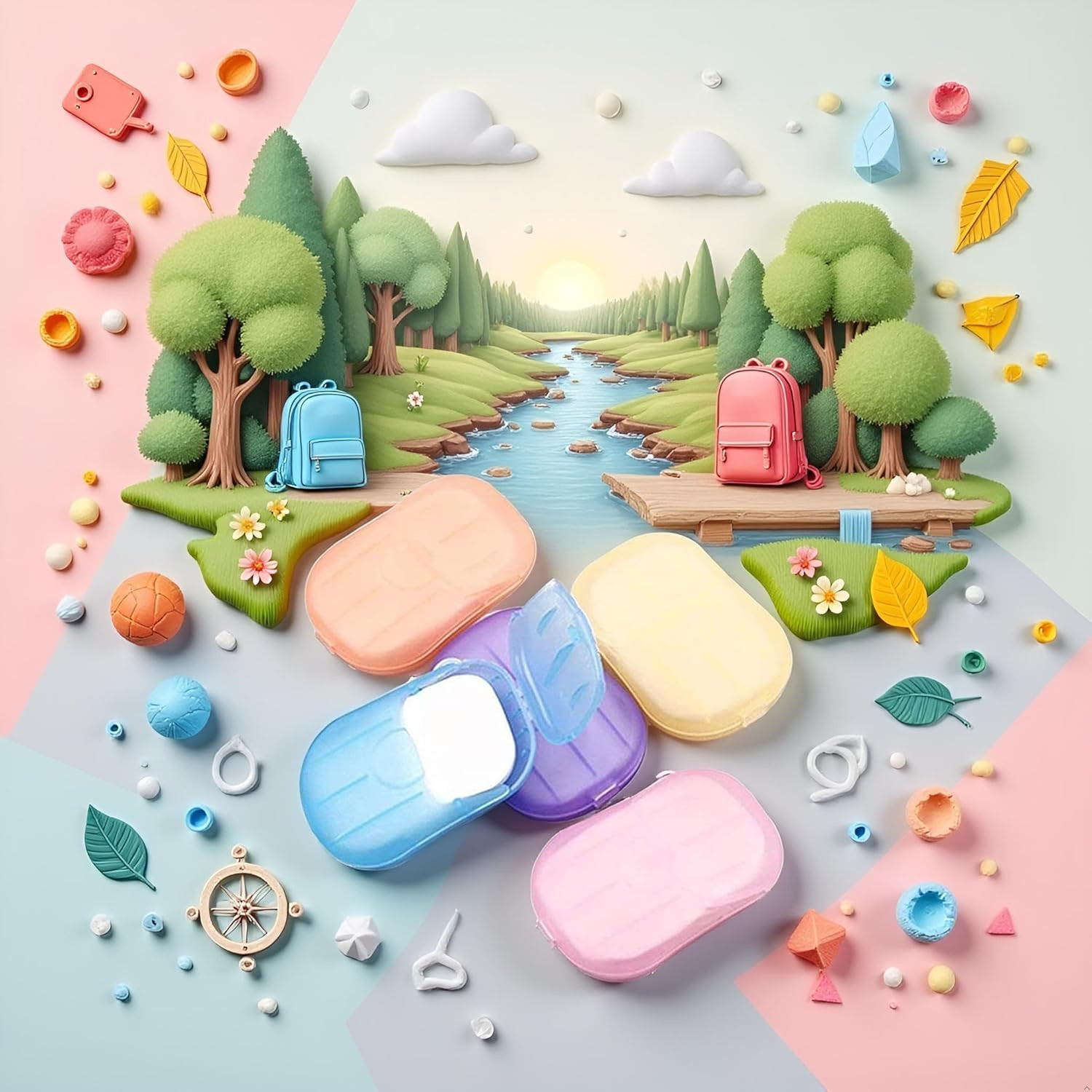 500 Sheets Colorful Disposable Soap Paper,5 Boxes Hand Cleaner Fragrance Mini Co