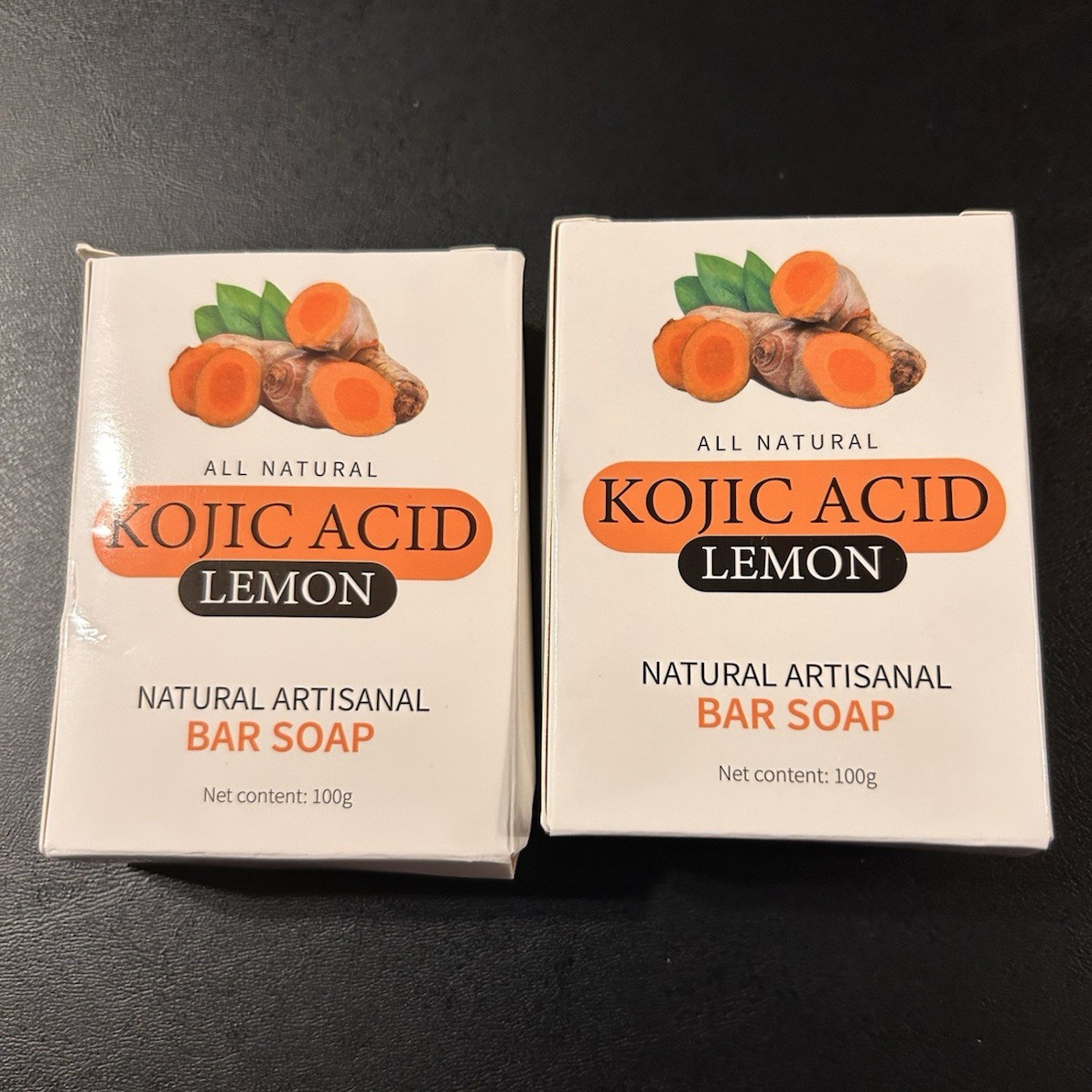 Kojic Acid Lemon Soap Bar 100g (2 Bars) All Natural Moisturizing