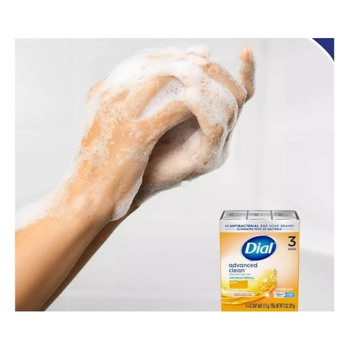 Dial Advanced Clean Gold Antibacterial Deodorant Soap Bar Body Wash 6 x 113g