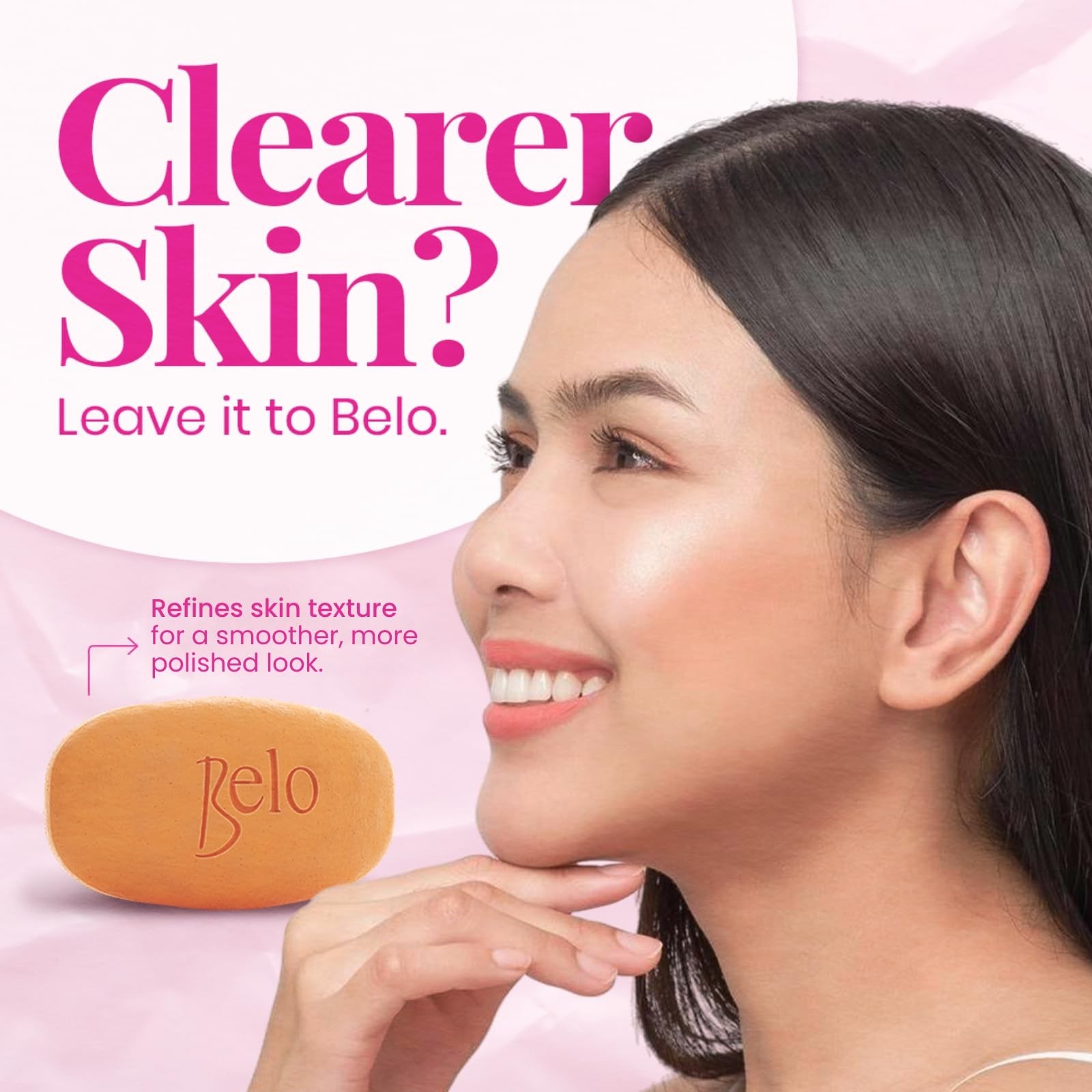 Belo Essentials Papaya Brightening + Clearing Soap Papaya Enzymes, 65g x 9 Bars
