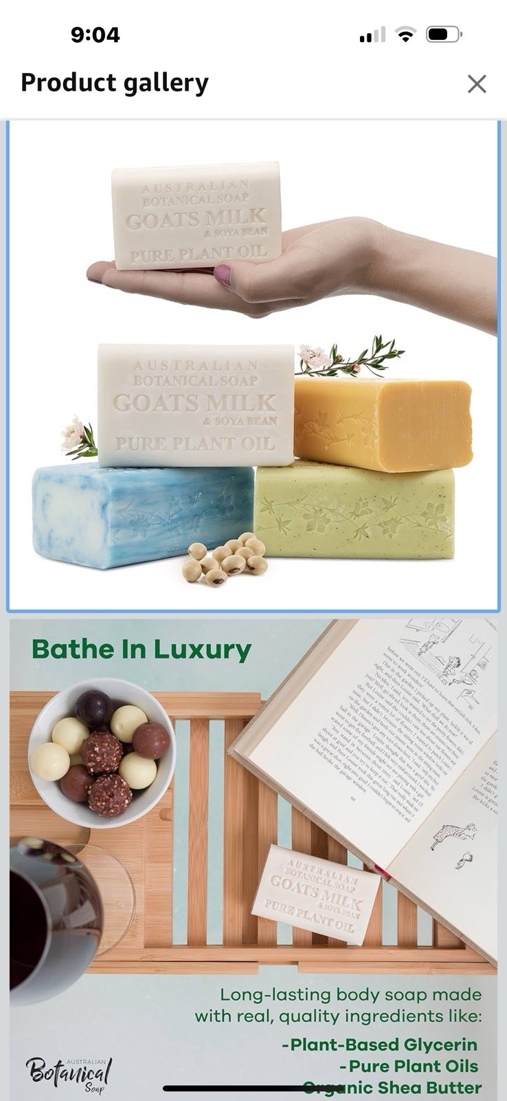 Australian Botanical Soap Goats Milk 4 Soap bars Variety Collection 6.8oz each