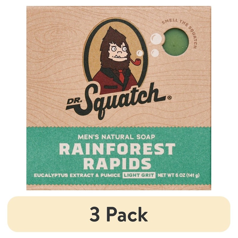 Natural Bar Soap Men 3 Pack Exfoliating Rainforest Scent Eucalyptus Sage New