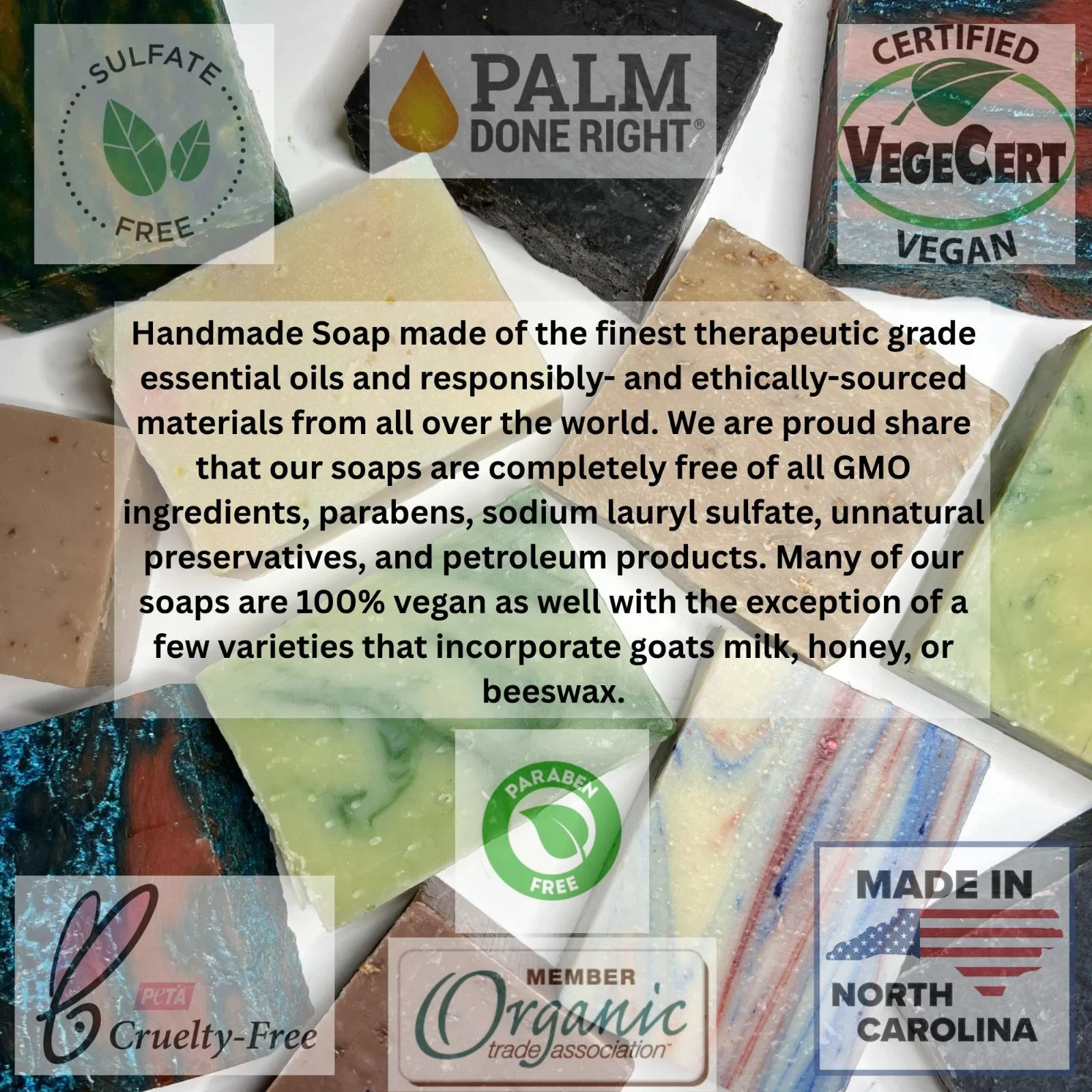10 BARS ORGANIC Bulk LARGE 4.5+ OZ Bars Handmade Soap Organic Soap Bulk Non GMO