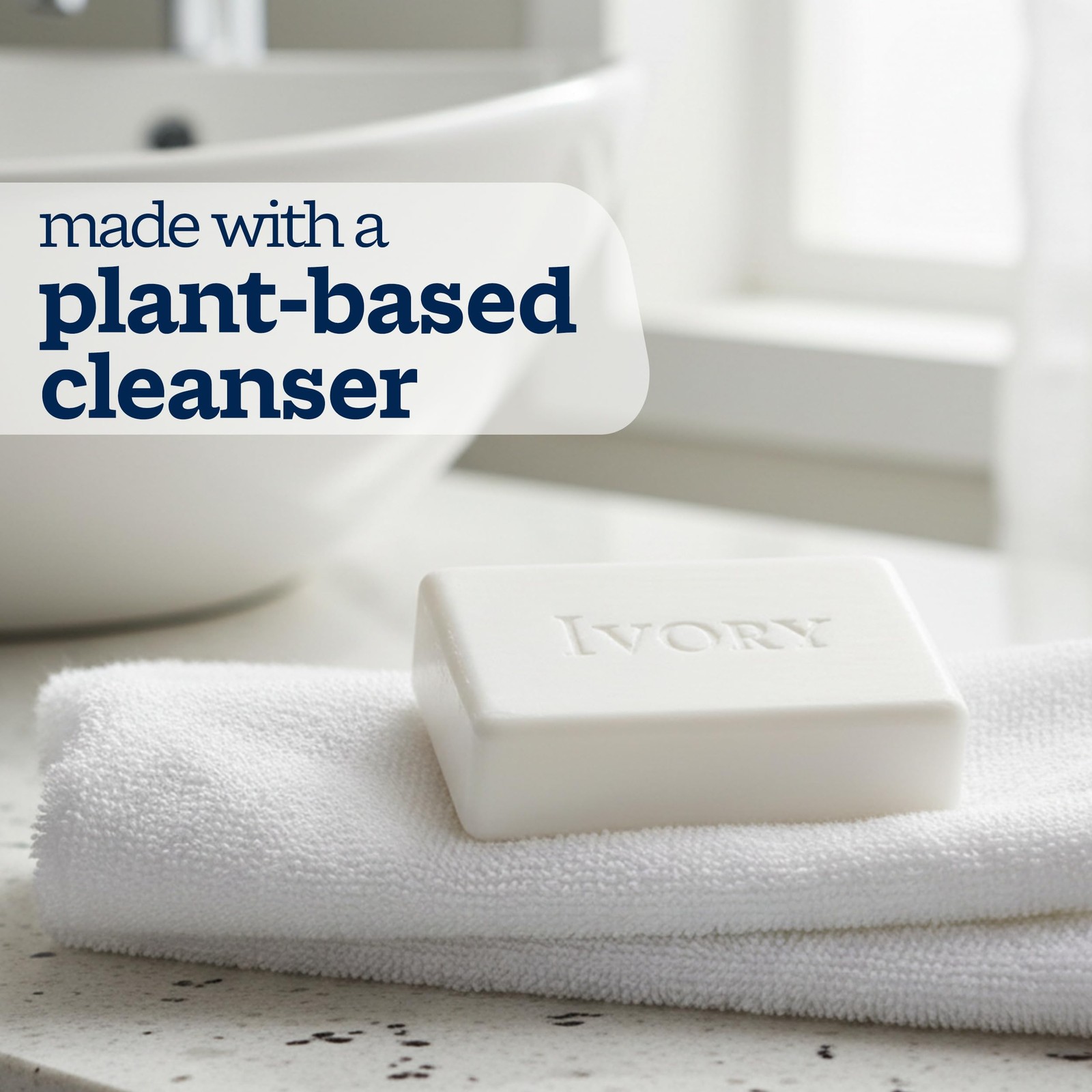 Ivory Sensitive Bar Soap 10 Count Fragrance Free Plant-Based Cleanser