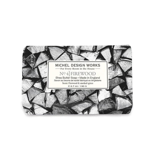 FIREWOOD Michel Design Works shea butter bar soap 6.7 oz in decorative paper