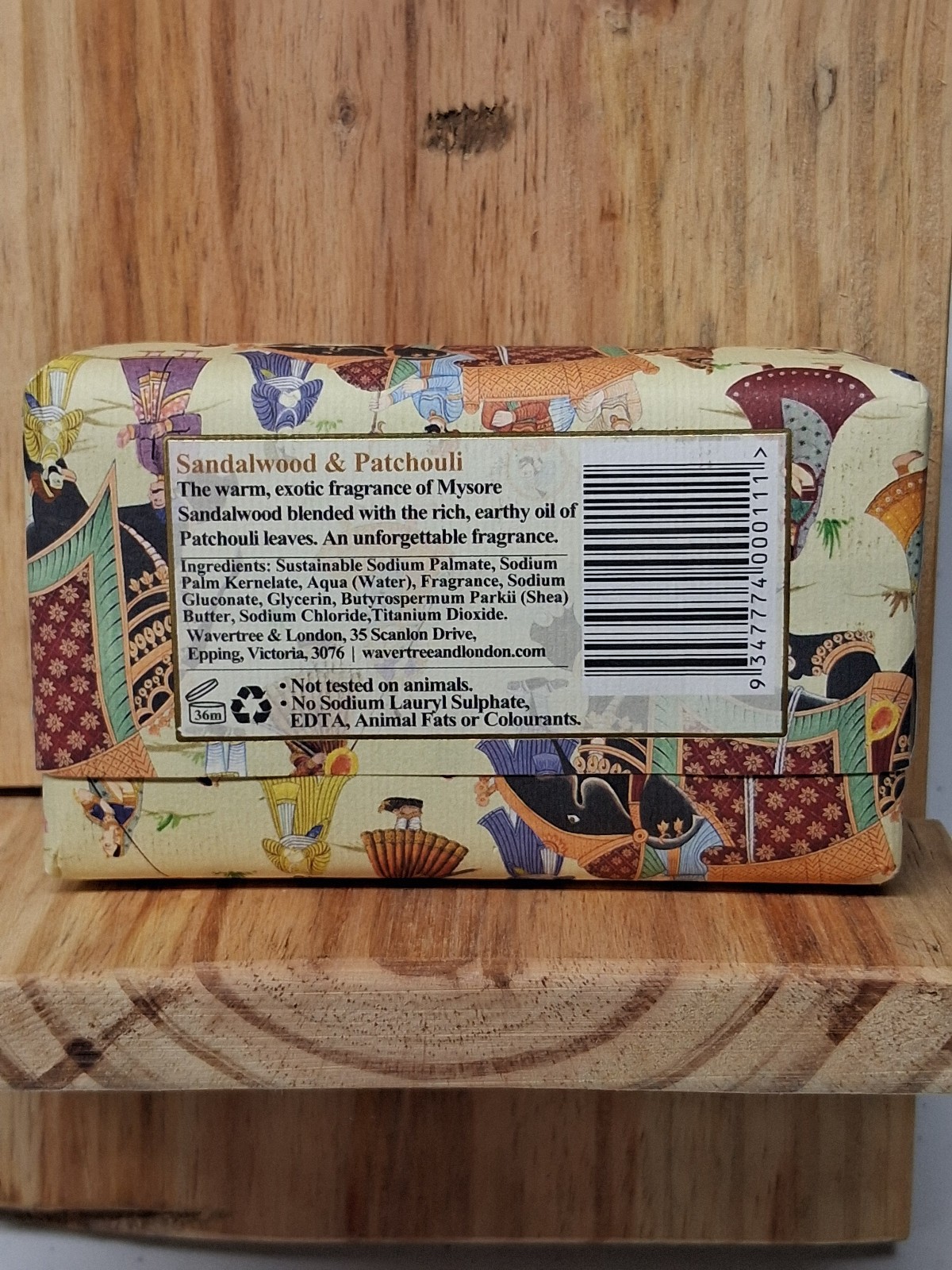 Wavertree & London Sandalwood Patchouli Luxury Pure Plant Oil Soap Bar 7 oz