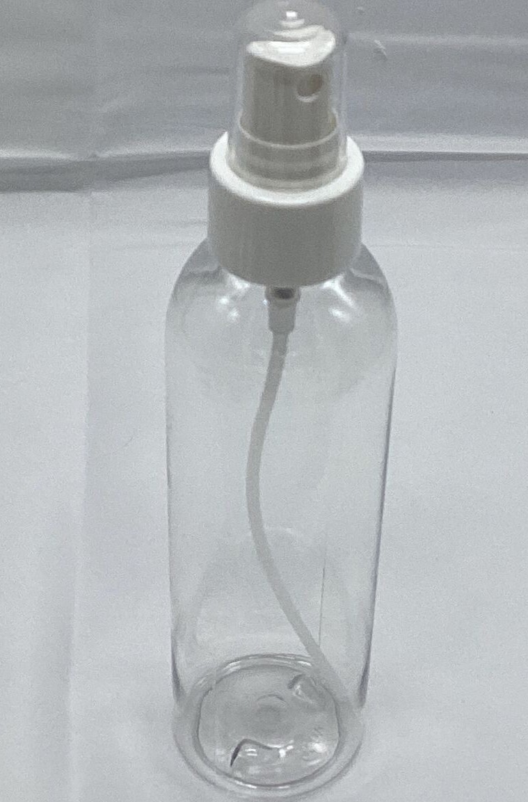 6 oz PET Plastic 24/410 Clear Round Bottle White Smooth Fine Mist Sprayer