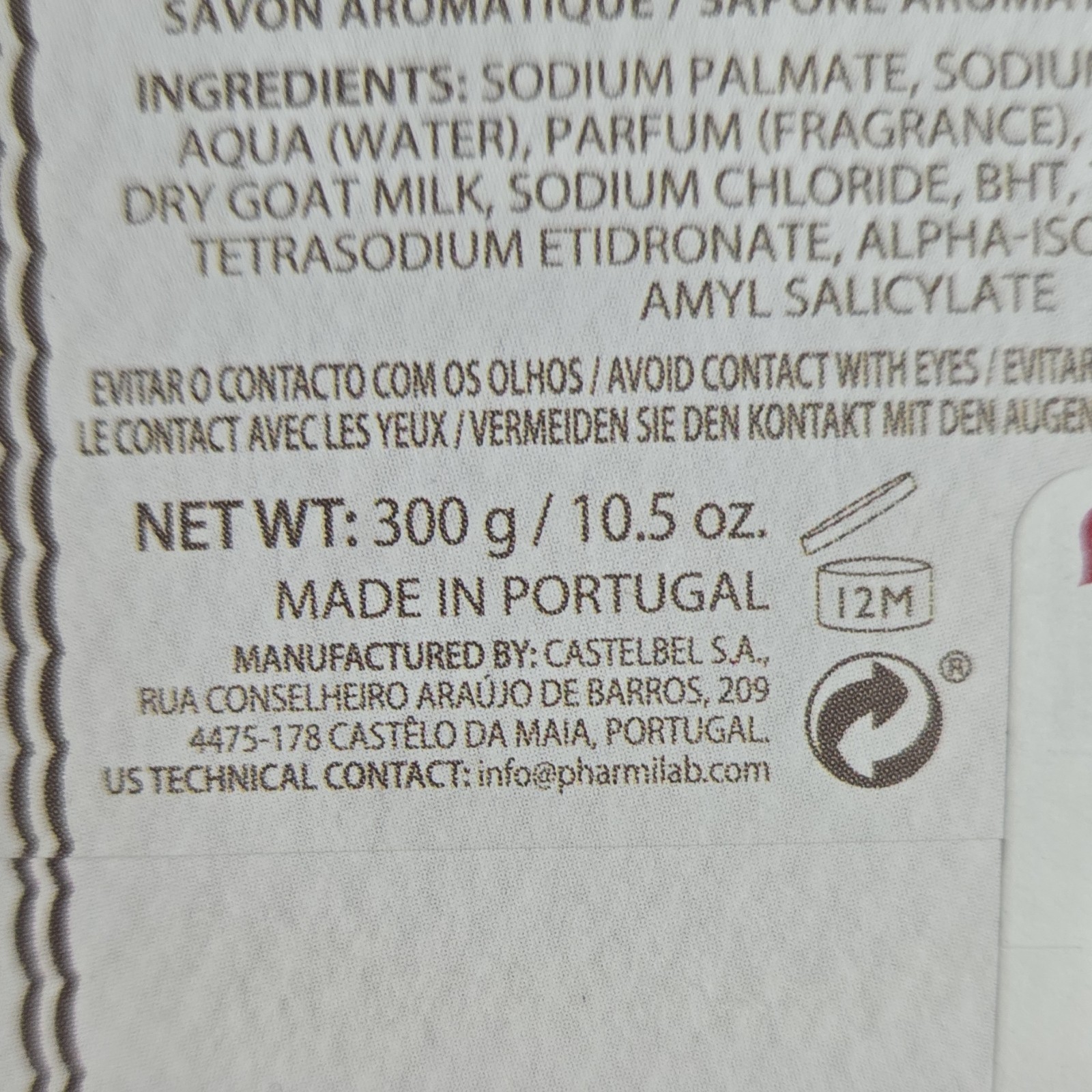Porto Antigo Goat’s Milk Fig Aromatic Soap Bar 10.5oz All Natural Portugal