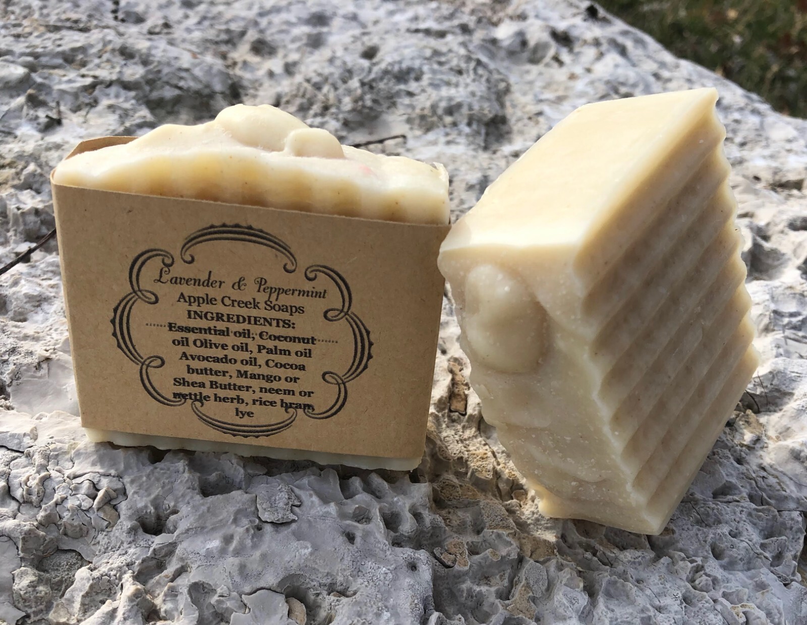 2 all natural vegan rice water shampoo bars with choice of essential water