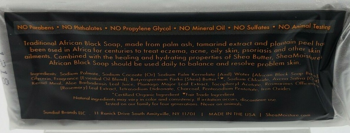 Bar Soap Shea Moisture African Black Bath Bar for Severely Dry Skin and Eczema
