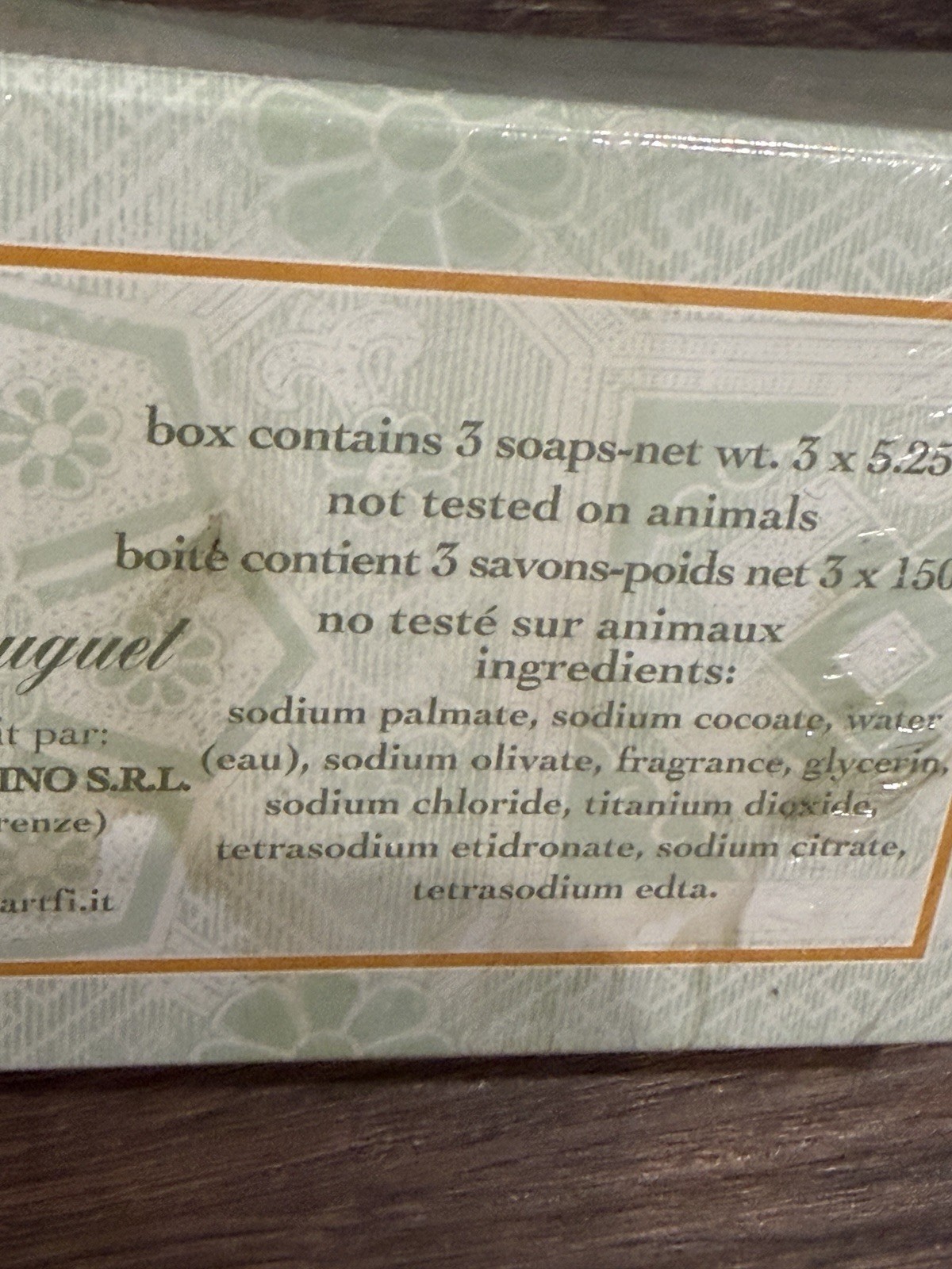 3 Bars Lily Of The Valley Soap Florentino Perfumed Saponificio Antigianate Italy