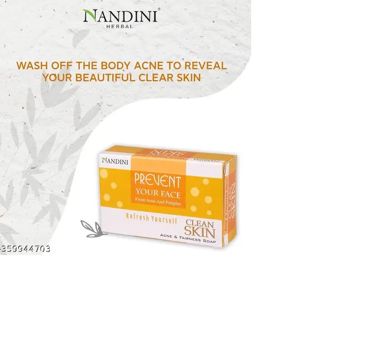 Nandini Clean Skin Acne and Fairness bathing Soap, (Pack of 3) (3 x 75 g)