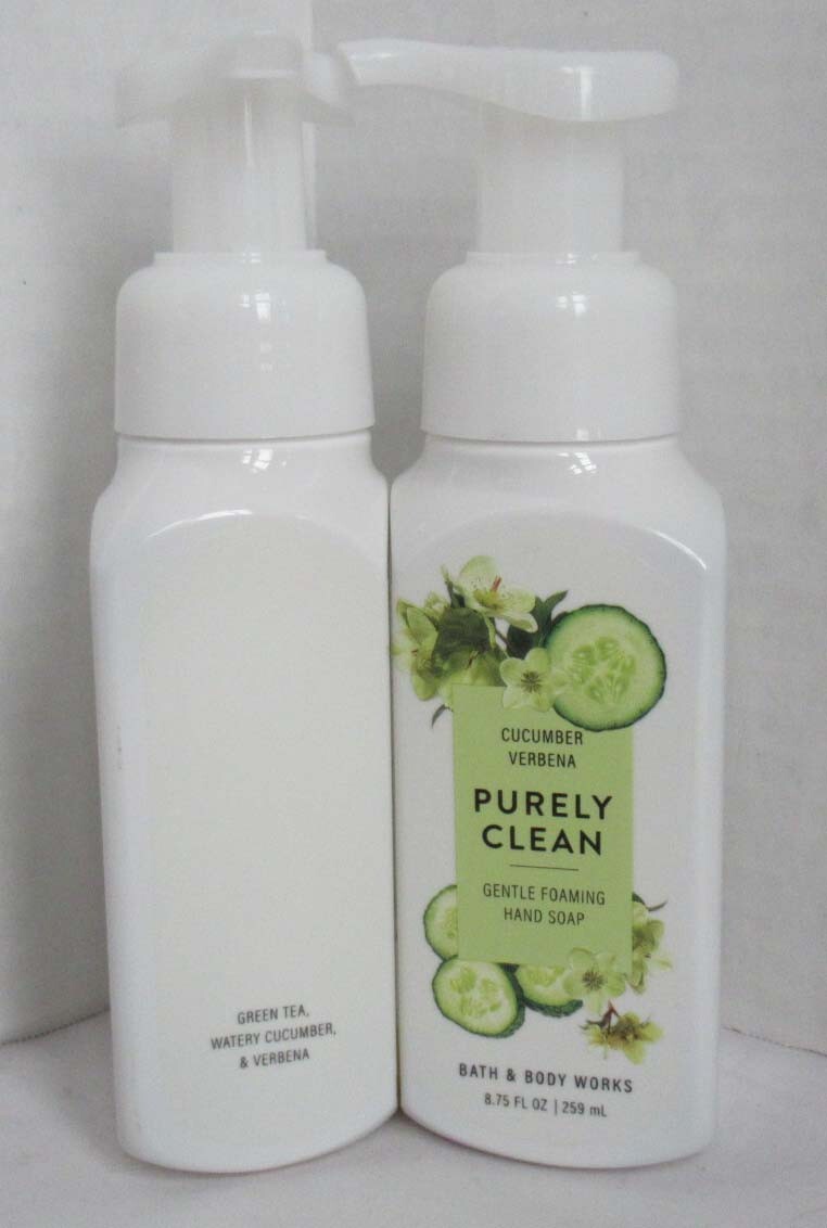 Bath & Body Works Foaming Hand Soap Lot Set of 2 PURELY CLEAN CUCUMBER VERBENA