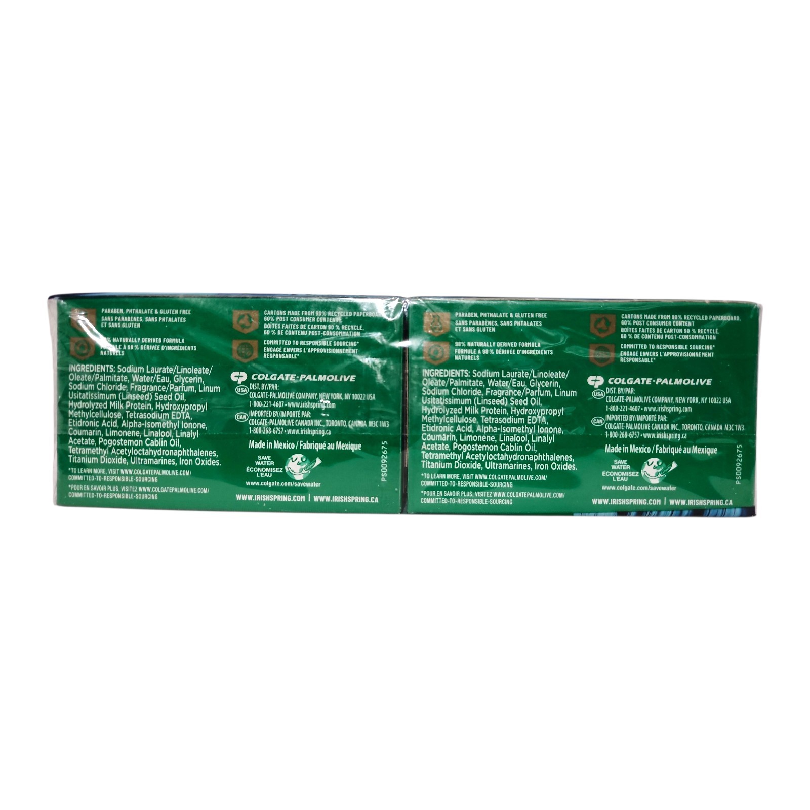 Irish Spring Moisture Blast Deodorant Bar Soap, 4 Packs each 6 – 24 Bars Total